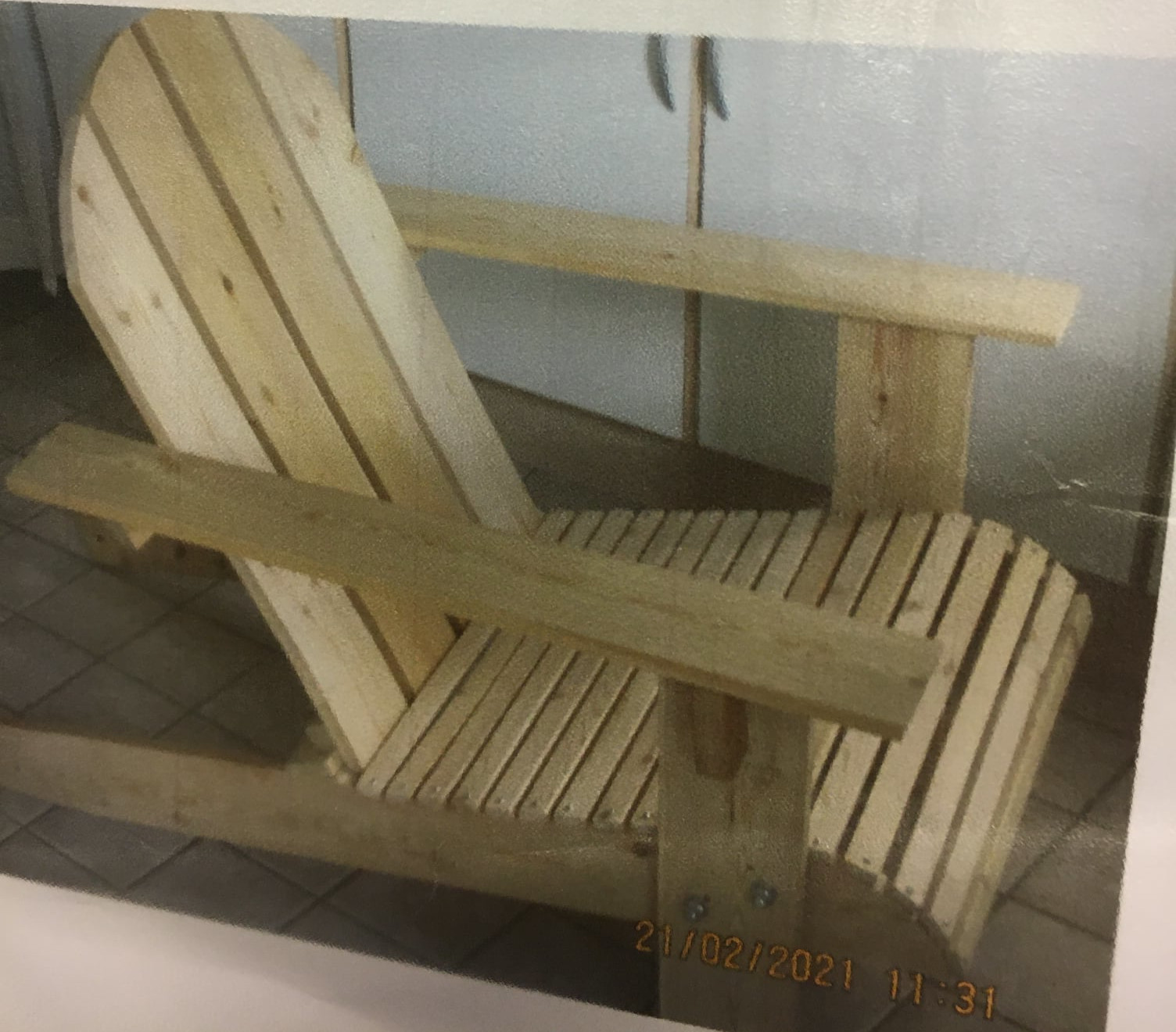 En havestol lavet i træsløjd